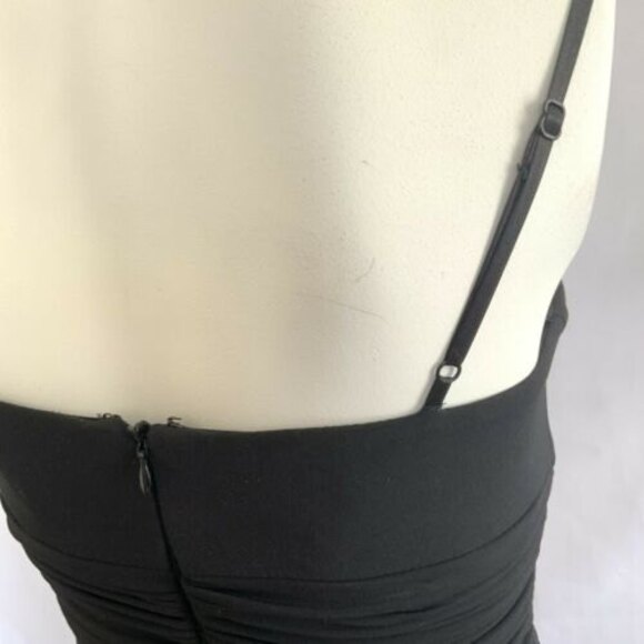 Decode 1.8 Prom Dress Black Silk Sleeveless V-neck Built In Bra 2 - Picture 7 of 12